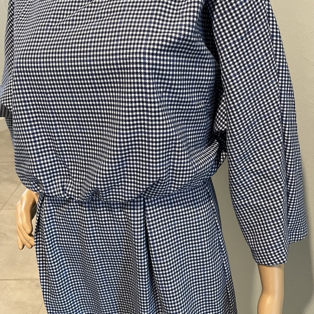 Trina Turk Amar Dress Navy & White Check Size 6    New With Tags - Picture 3 of 16